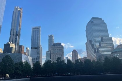 Le bassin du 9/11 Memorial et le musée, à Manhattan.