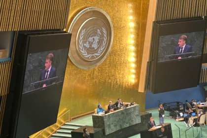 Emmanuel Macron à la tribune de l’Assemblée générale des Nations unies