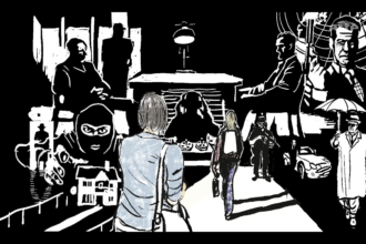 Le documentaire associe podcasts et images d’animation afin de préserver l’anonymat des témoins, avec des illustrations