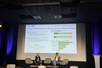 Cécile Lacoue (CNC) et Vanessa Kaplan (SNJV), lors de la présentation le 15 octobre 2026 du baromètre de l'industrie du