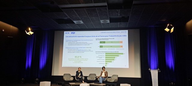 Cécile Lacoue (CNC) et Vanessa Kaplan (SNJV), lors de la présentation le 15 octobre 2026 du baromètre de l'industrie du